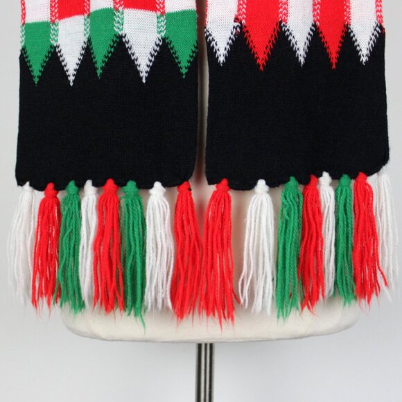 Vintage Unisex 63" Christmas Scarf with Tassel Fringe - Picture 5 of 7